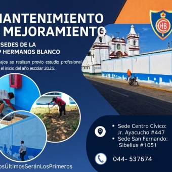 Importante trabajo de mejoramiento en sedes del colegio Hermanos Blanco 